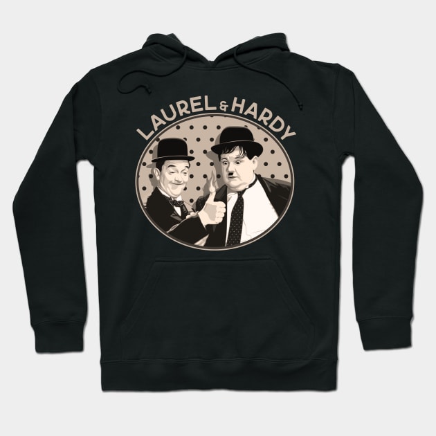 Laurel & Hardy - Give Me a Light (Sepia) Hoodie by PlaidDesign